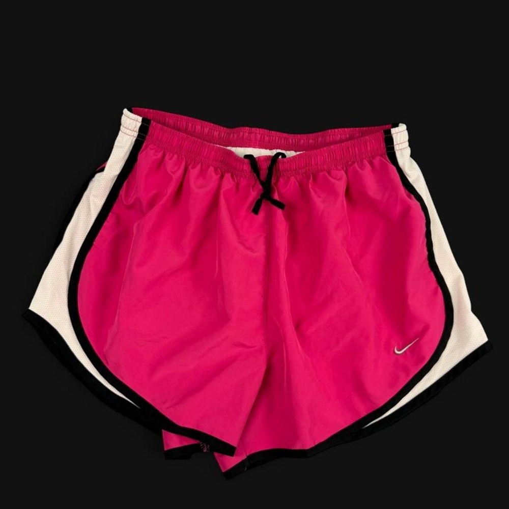 Nike Womens Large Pink Tempo Running Shorts Dri-FIT Mesh Trim Liner Athletic
